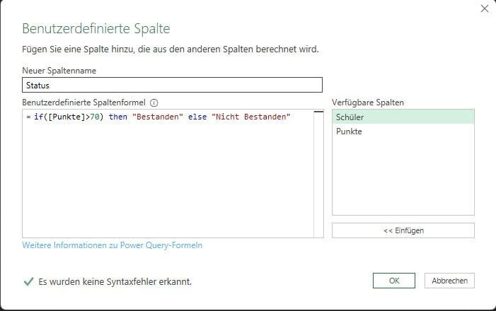 WENN Funktion in PowerQuery