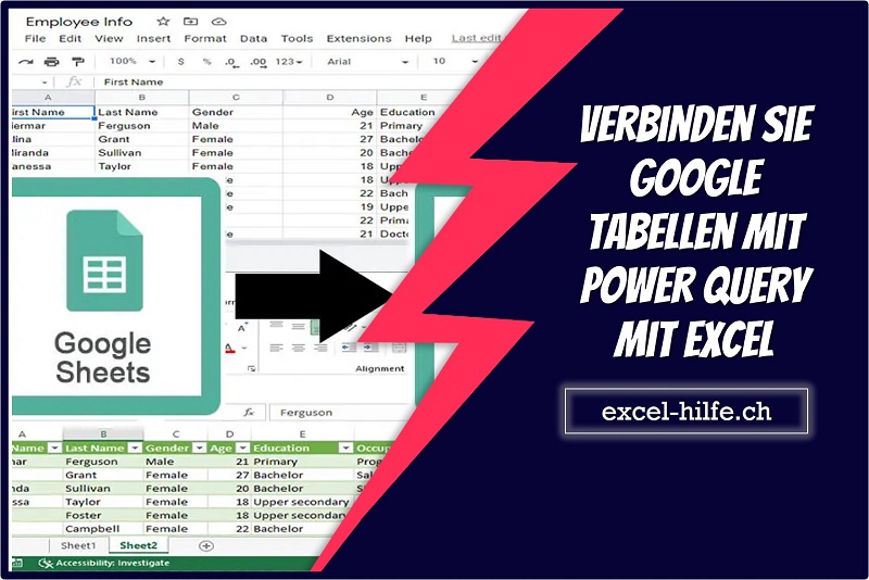 Google Tabelle mit Power Query verbinden Excel