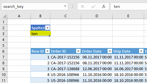 Fügen Sie einen Schlüsselworttext in die search_key-Tabelle ein.