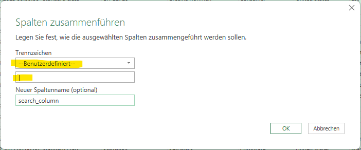 Wählen Sie «Benutzerdefiniert» aus der Trenner-Dropdown-Liste.