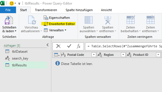 Wählen Sie die Registerkarte Startseite > «Erweiterter Editor».