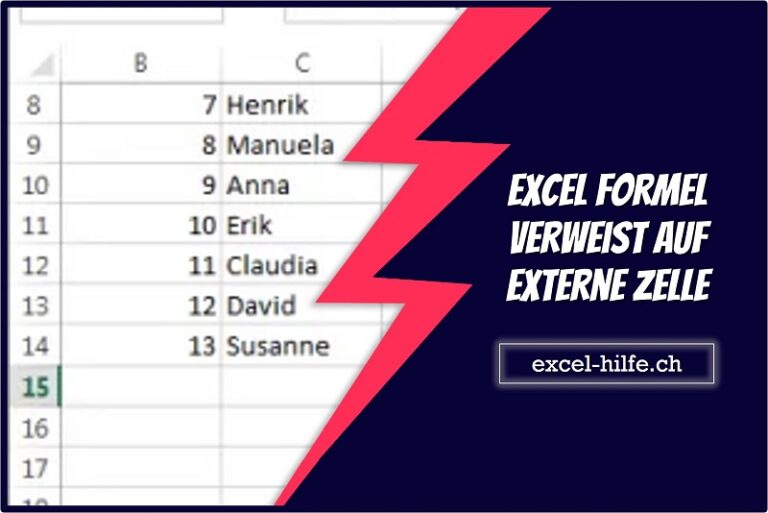 Excel Formel verweist auf externe Zelle excelhilfe.ch