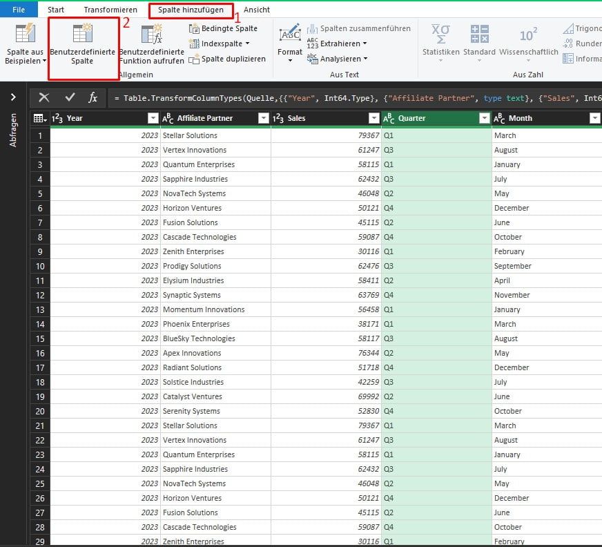 Add Custom Column in Power Query